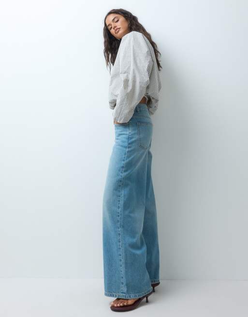 Supré – Ljusblå, baggy jeans med låg midja, 4 av 5