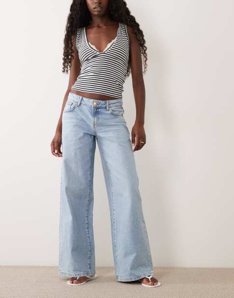 Supré low rise baggy jeans in bleach blue - view 1