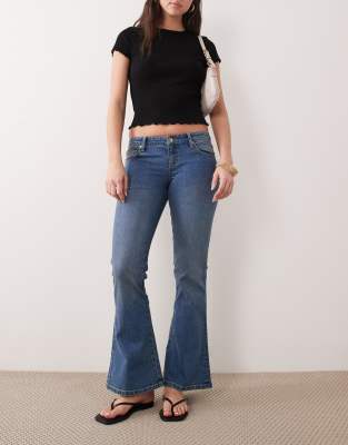 Supre Low Rise Stretch Bootleg Jean In Blue
