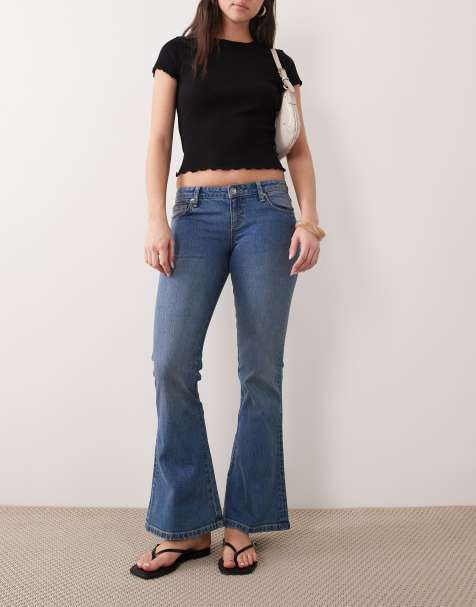 Supre low rise stretch bootleg jean in palermo blue - view 1