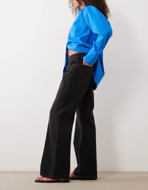 Supre Low – Svarta, tvättade, utsvängda, baggy jeans, 3 av 5