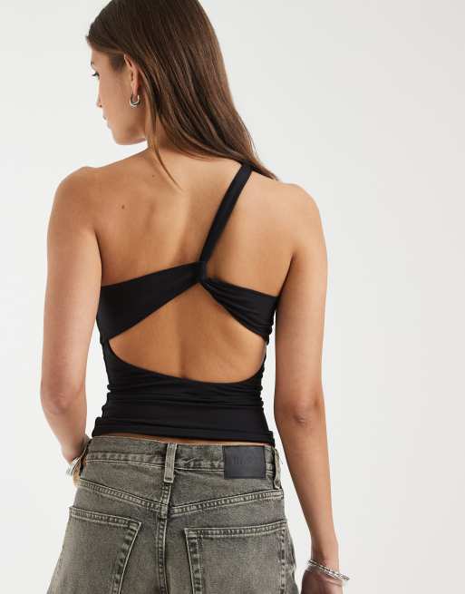 Supre luxe jessica one shoulder top in black, 3 of 4