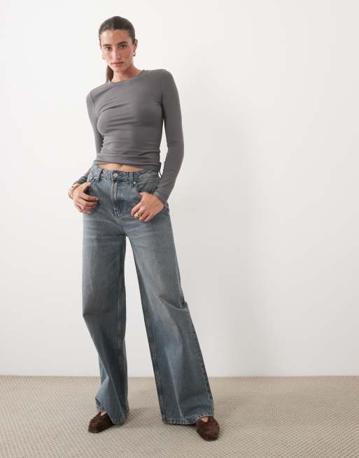 Supre miley long sleeve top in chrome grey, 3 of 4