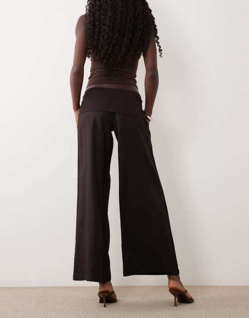Supre Mrley fold down linen pant in bronx brown, 5 of 5
