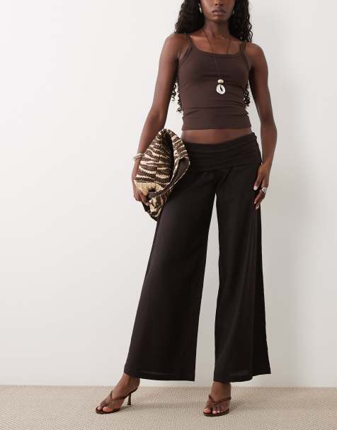 Supre Mrley umschlagbare Leinenhose in Bronx Brown - view 1