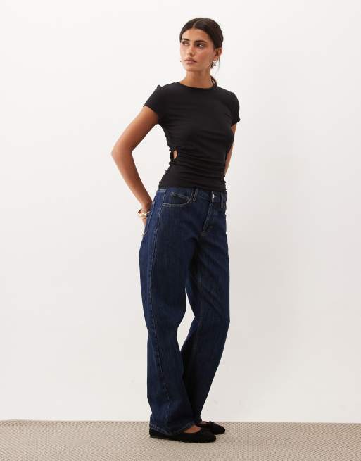 Supre Oliver T-shirt met uitsnijding en tailleband in zwart, 4 van 4