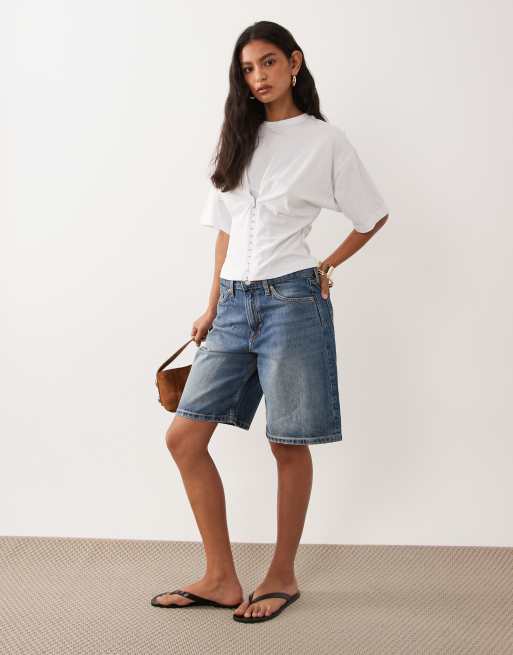 Supré Onyx cinch waist t-shirt in white , 2 of 4