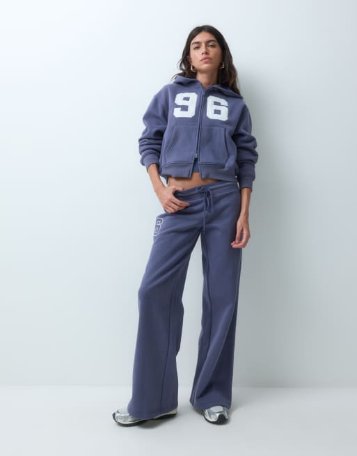 Supre oversize huvtröja med dragkedja set i urbanblå, 2 av 10