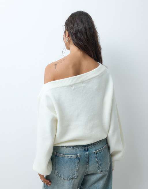 Supré Rae layered crew neck jumper in cosy cream, 4 of 4
