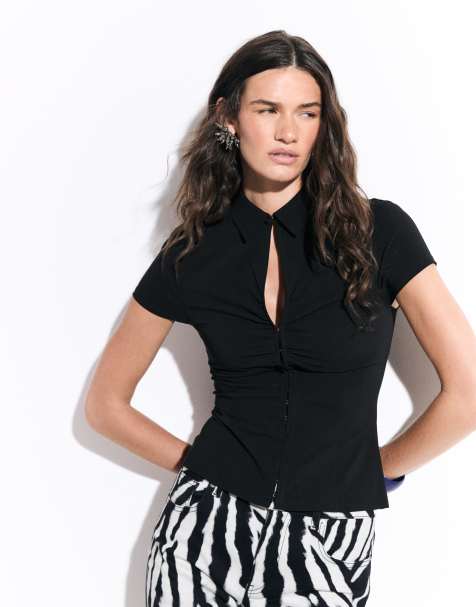 Supre rebecca short sleeve shirt in black - view 1
