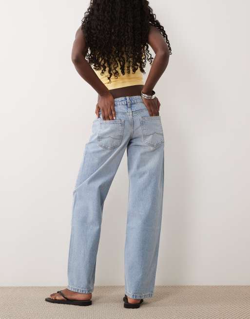 Supré - Rechte jeans met lage taille in Zwitsers blauw, 3 van 5