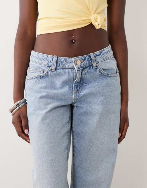 Supré - Rechte jeans met lage taille in Zwitsers blauw, 4 van 5