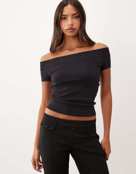 Supre remi off shoulder top in black - view 1