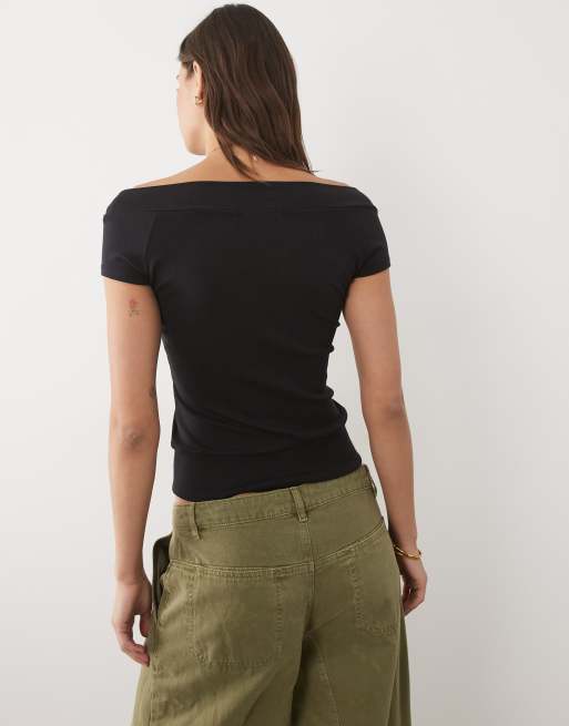 Supre - Remi - Top nero con spalle scoperte, 4 di 4