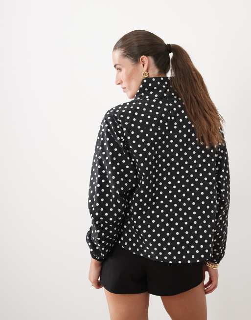 Supre rikki giacca sportiva nera a pois, 3 di 4
