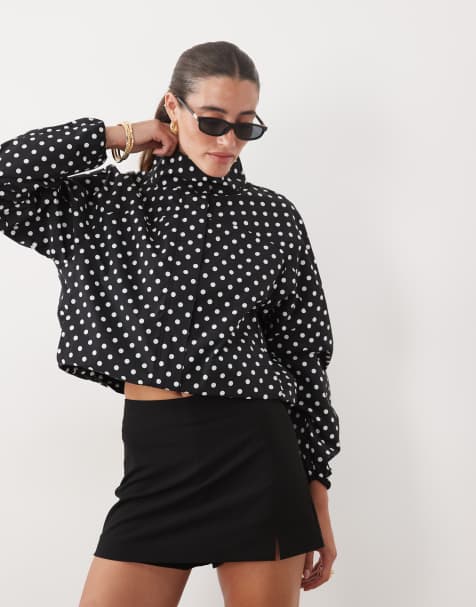Supre rikki track jacket in black polka dot - view 1