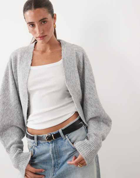 Supre scout fluffy gebreid vest in grijs gemêleerd - view 1