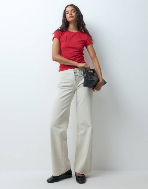 Supre Shay schlichtes Oberteil mit kurzen Ärmeln in Rot, 4 von 4