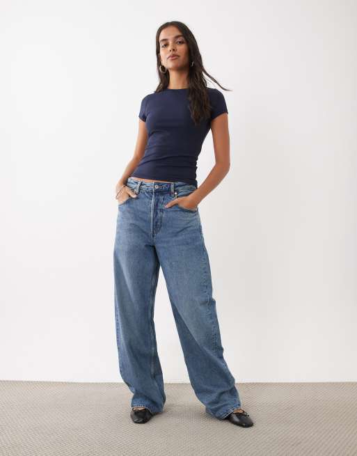 Supre Shay sleek kurzärmliges Oberteil in Marineblau, 2 von 4