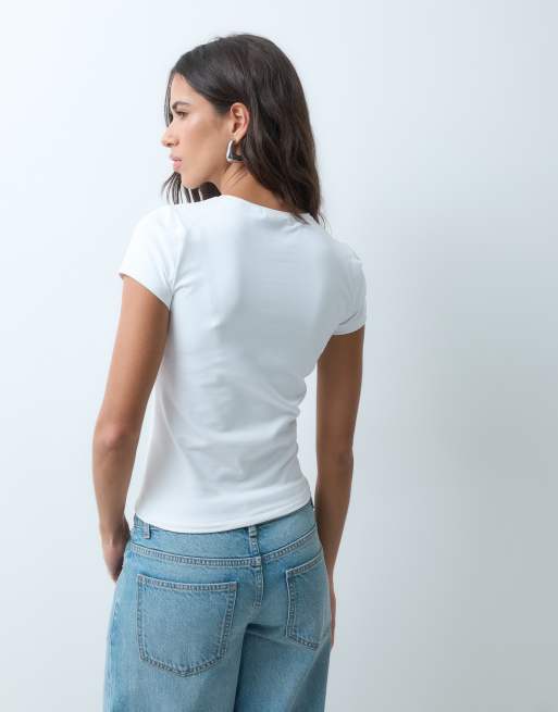 Supre sleek shay short sleeve top in white, 4 of 4