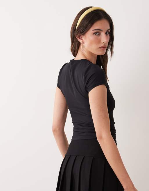 Supre sleek shay top met korte mouwen in zwart, 4 van 4