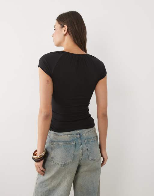 Supre soft esther keyhole top in black , 4 of 4