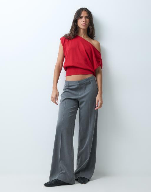 Supre strikket one shoulder-top i rød, 3 af 4