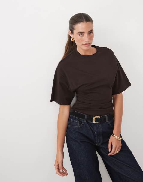Supre t-shirt à taille cintrée Kendall marron - view 1