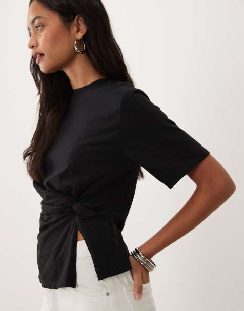 Supré Tamsin twist t-shirt in black - view 1
