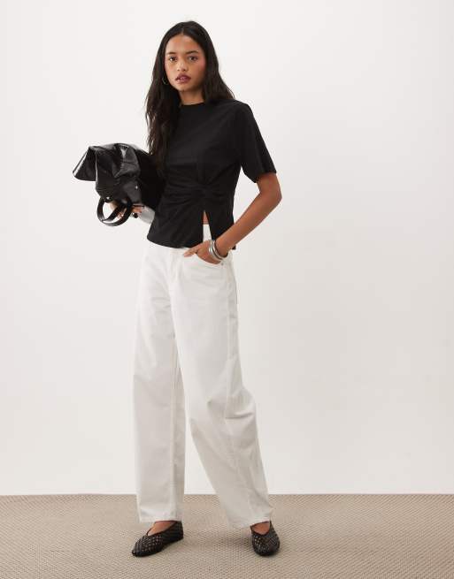 Supre tamsin twist t-shirt in black, 3 of 4