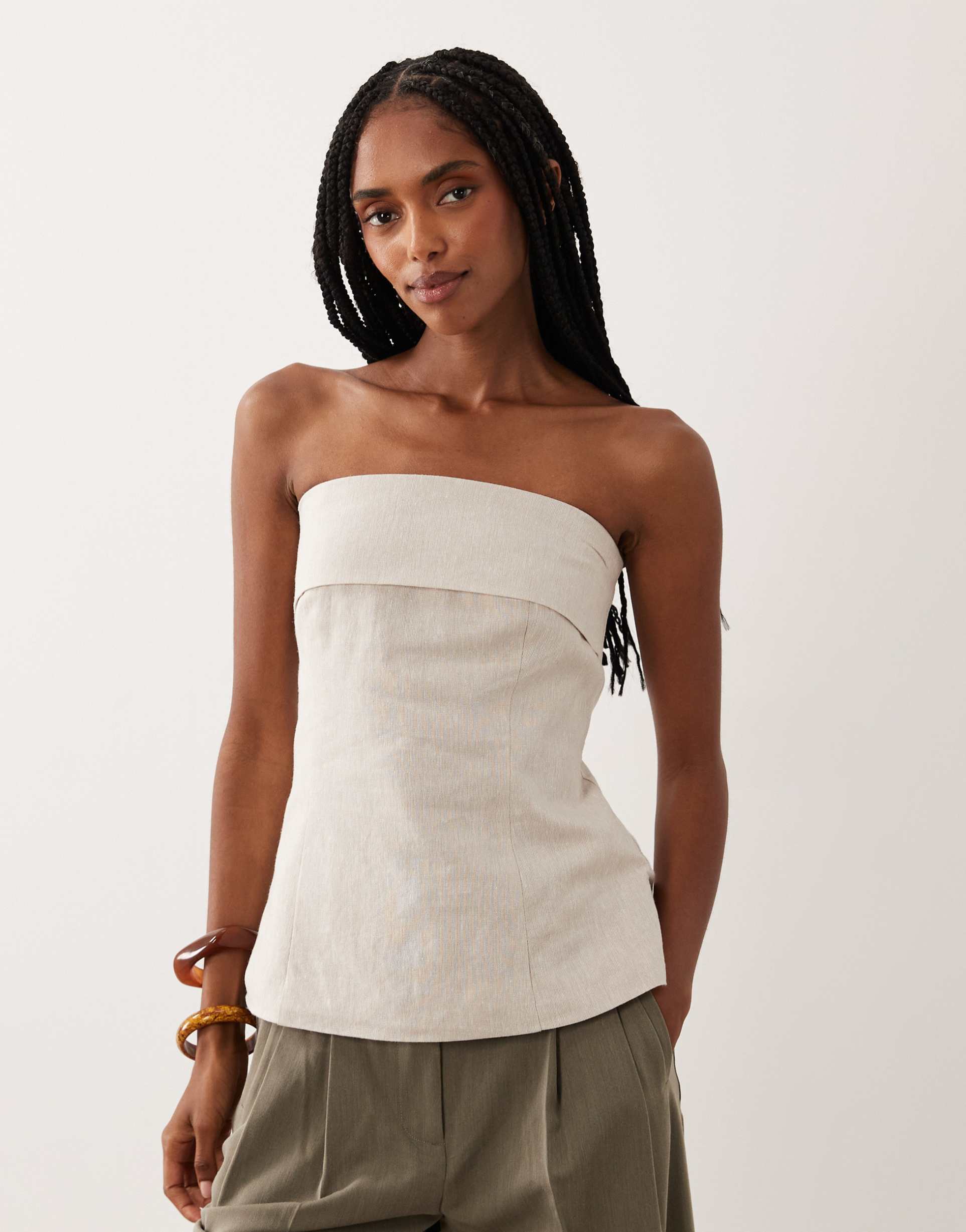 supré taryn strapless top in natural