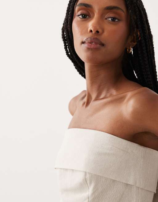 Supre Taryn strapless top in natural, 3 of 4