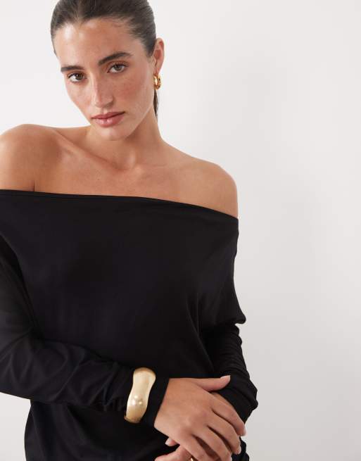 Supré Tattiana off-shoulder mini dress in black, 3 of 4
