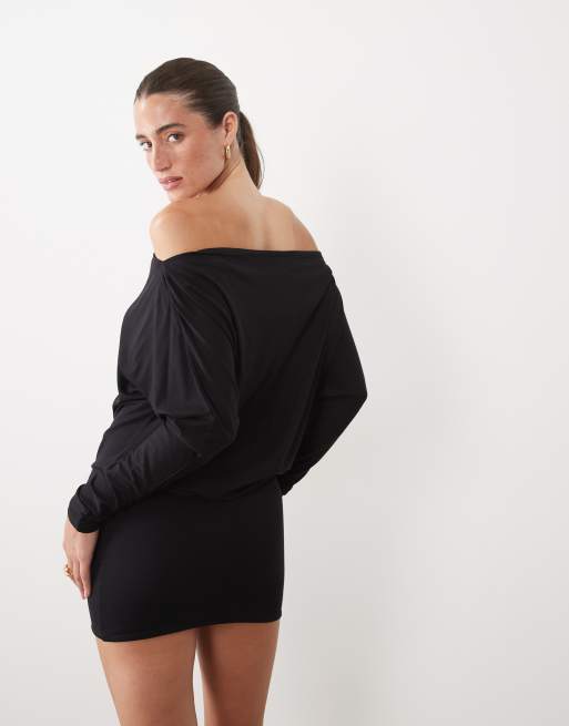 Supré Tattiana off-shoulder mini dress in black, 4 of 4