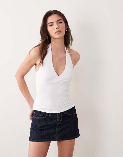 Supre - Tonya - Top elegante bianco allacciato al collo, 3 di 4