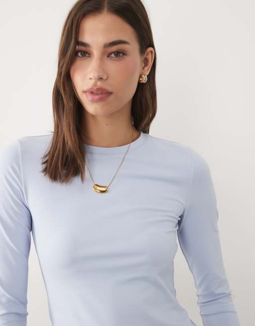 Supre - top de manga larga Miley en azul frío, 2 de 4