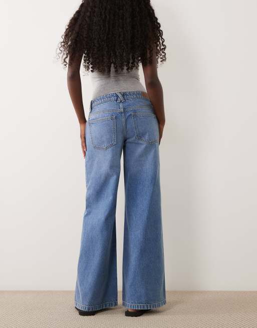 Supre ultra low rise baggy jean in mid blue wash, 2 of 5