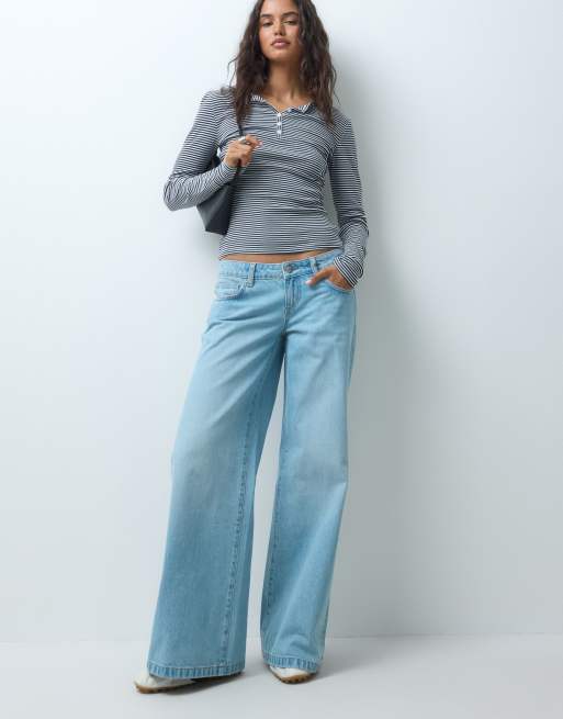 Supre ultra low rise baggy jean in pretty blue wash , 3 of 5
