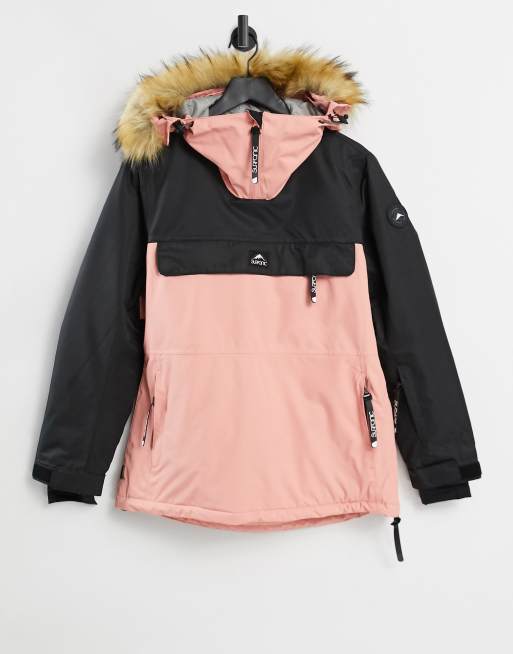 Surfanic Powder 10K10K ski jacket in dusty pink ASOS