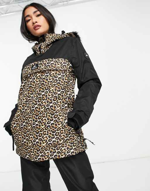 Leopard print cheap snow jacket