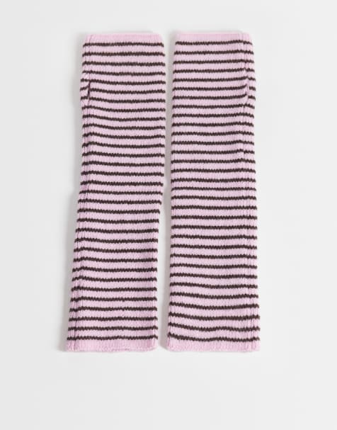 Susmie's ember sleeveless gloves in pink and brown stripe - view 1