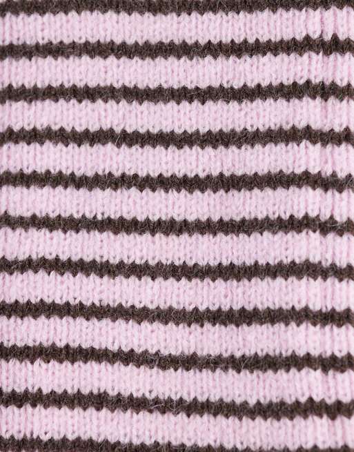 Susmie's ember sleeveless gloves in pink and brown stripe, 3 of 3