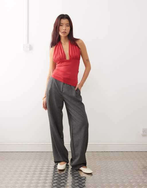 Susmie's isabella halterneck tie top in red, 2 of 4