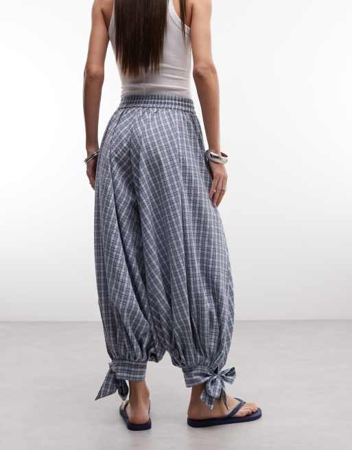 Susmies magnolia ballonbroek met blauwe ruit, 3 van 5