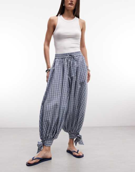 Susmies magnolia ballonbroek met blauwe ruit, 5 van 5
