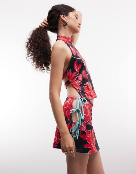 Susmie's mambo reversible tie side mini skirt in floral graphic co-ord - view 1