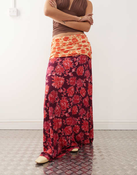 Susmie's - Midaxi rok met omslag en boho bloemenprint - view 1