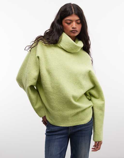 Susmies open back high neck knit jumper in apple green, 4 of 4