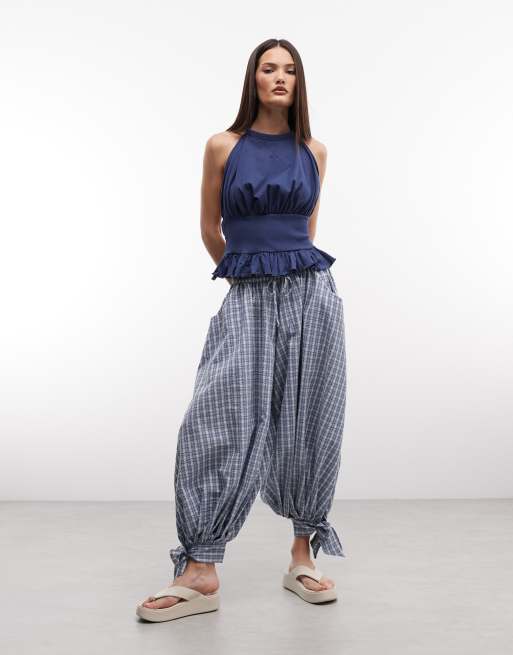 Susmies - Palmer - Top allacciato al collo blu, 3 di 4