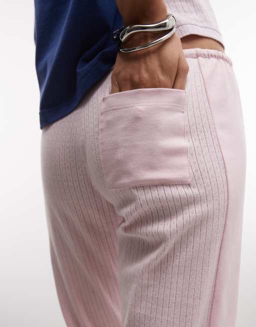 Susmie's - pantalones pointelle de diente de león en rosa, parte de un conjunto, 5 de 5